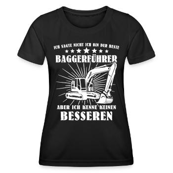 Baggerführer Bagger Baggerfahrer - Frauen Funktions-T-Shirt - Schwarz - Vorne - AI Model Female 172 light (172cm)