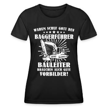 Baggerführer Bagger Baggerfahrer - Frauen Funktions-T-Shirt - Schwarz - Vorne - AI Model Female 172 light (172cm)