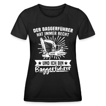 Baggerführer Bagger Baggerfahrer - Frauen Funktions-T-Shirt - Schwarz - Vorne - AI Model Female 172 light (172cm)