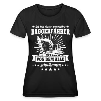 Baggerführer Bagger Baggerfahrer - Frauen Funktions-T-Shirt - Schwarz - Vorne - AI Model Female 172 light (172cm)