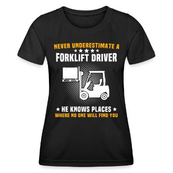 Chariot élévateur Conducteur Chariot élévateur à fourche - T-shirt sport Femme - noir - Devant - AI Model Female 172 light (172cm)