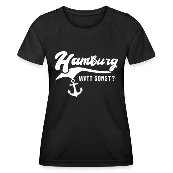 Hambourg dicte Hambourg - T-shirt sport Femme - noir - Devant - AI Model Female 172 light (172cm)