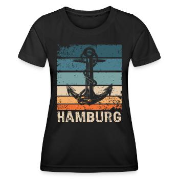 Hambourg dicte Hambourg - T-shirt sport Femme - noir - Devant - AI Model Female 172 light (172cm)