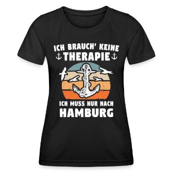 Hamburger Sprüche Hamburg - Frauen Funktions-T-Shirt - Schwarz - Vorne - AI Model Female 172 light (172cm)