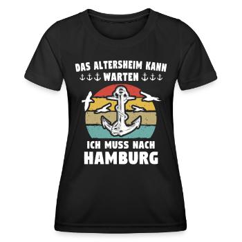 Hamburger Sprüche Hamburg - Frauen Funktions-T-Shirt - Schwarz - Vorne - AI Model Female 172 light (172cm)