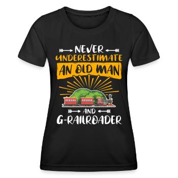 Gartenbahn Mann Garteneisenbahn Spur G - Frauen Funktions-T-Shirt - Schwarz - Vorne - AI Model Female 172 light (172cm)
