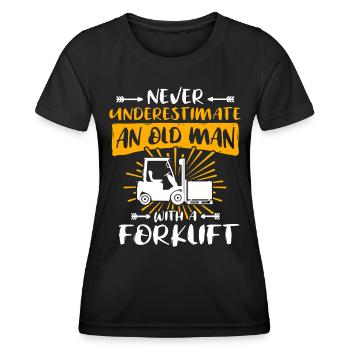 Conducteur de chariot élévateur Homme Chariot élévateur sous-estime - T-shirt sport Femme - noir - Devant - AI Model Female 172 light (172cm)