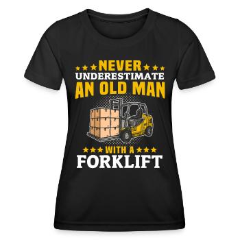 Conducteur de chariot élévateur Homme Chariot élévateur sous-estime - T-shirt sport Femme - noir - Devant - AI Model Female 172 light (172cm)