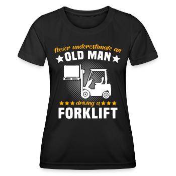 Conducteur de chariot élévateur Homme Chariot élévateur sous-estime - T-shirt sport Femme - noir - Devant - AI Model Female 172 light (172cm)