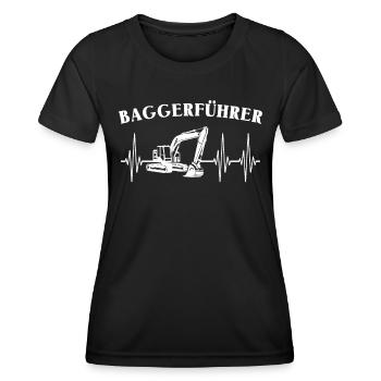 Baggerfahrer EGK Baggerführer Herzlinie Bagger - Frauen Funktions-T-Shirt - Schwarz - Vorne - AI Model Female 172 light (172cm)