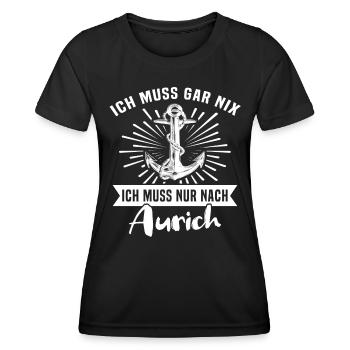 Aurich - Frauen Funktions-T-Shirt - Schwarz - Vorne - AI Model Female 172 light (172cm)