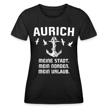 Aurich - Frauen Funktions-T-Shirt - Schwarz - Vorne - AI Model Female 172 light (172cm)