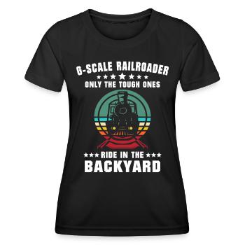 Modelleisenbahn Spur G Gartenbahn - Frauen Funktions-T-Shirt - Schwarz - Vorne - AI Model Female 172 light (172cm)