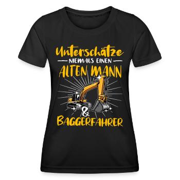Baggerführer Bagger Baggerfahrer - Frauen Funktions-T-Shirt - Schwarz - Vorne - AI Model Female 172 light (172cm)