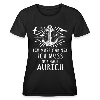 Aurich Auricher - Frauen Funktions-T-Shirt - Schwarz - Vorne - AI Model Female 172 light (172cm)