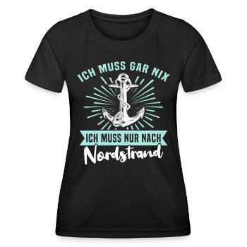 Nordstrander Sprüche Nordstrand - Frauen Funktions-T-Shirt - Schwarz - Vorne - AI Model Female 172 light (172cm)