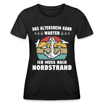 Nordstrander Sprüche Nordstrand - Frauen Funktions-T-Shirt - Schwarz - Vorne - AI Model Female 172 light (172cm)