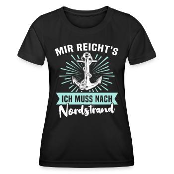 Nordstrander Sprüche Nordstrand - Frauen Funktions-T-Shirt - Schwarz - Vorne - AI Model Female 172 light (172cm)
