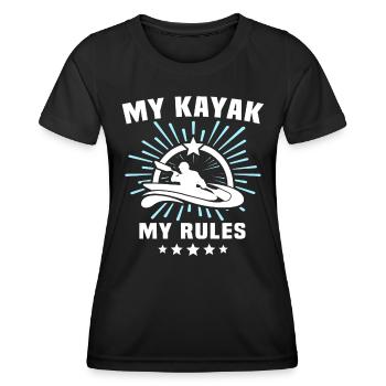 Kayaker Kayak Kayaking - Women's Functional T-Shirt - black - Front - AI Model Female 172 light (172cm)