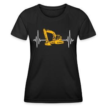 Excavatrice Heart Line Conducteur d’excavatrice - T-shirt sport Femme - noir - Devant - AI Model Female 172 light (172cm)