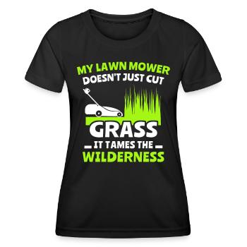 Rasenmäher Rasen Mähen - Frauen Funktions-T-Shirt - Schwarz - Vorne - AI Model Female 172 light (172cm)