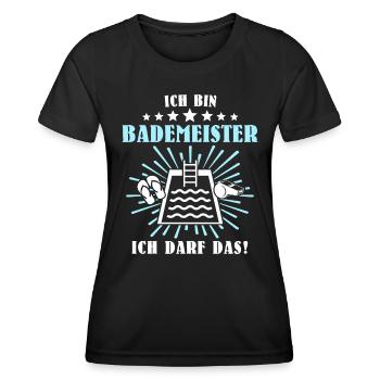 Schwimmmeister Bademeister - Frauen Funktions-T-Shirt - Schwarz - Vorne - AI Model Female 172 light (172cm)
