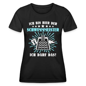 Schwimmmeister Bademeister Badmeister - Frauen Funktions-T-Shirt - Schwarz - Vorne - AI Model Female 172 light (172cm)