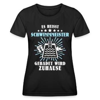 Schwimmmeister Bademeister Badmeister - Frauen Funktions-T-Shirt - Schwarz - Vorne - AI Model Female 172 light (172cm)