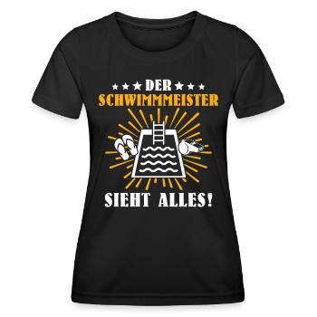 Schwimmmeister Bademeister Badmeister - Frauen Funktions-T-Shirt - Schwarz - Vorne - AI Model Female 172 light (172cm)