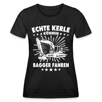 Baggerführer Bagger Baggerfahrer - Frauen Funktions-T-Shirt - Schwarz - Vorne - AI Model Female 172 light (172cm)