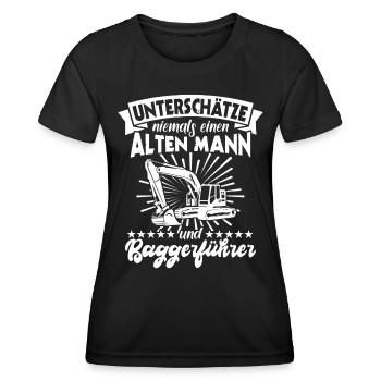 Baggerfahrer Bagger - Frauen Funktions-T-Shirt - Schwarz - Vorne - AI Model Female 172 light (172cm)