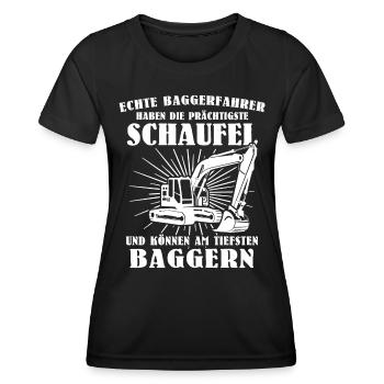 Baggerführer Bagger Baggerfahrer - Frauen Funktions-T-Shirt - Schwarz - Vorne - AI Model Female 172 light (172cm)