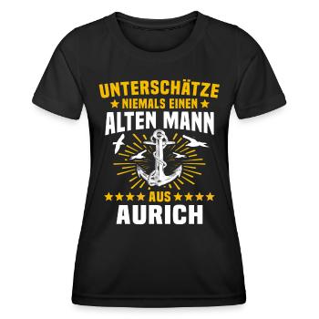 Aurich Unterschätze Auricher Mann - Frauen Funktions-T-Shirt - Schwarz - Vorne - AI Model Female 172 light (172cm)