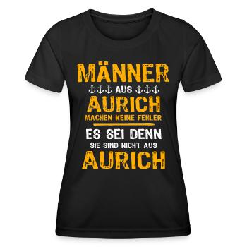 Aurich Mann Auricher Männer - Frauen Funktions-T-Shirt - Schwarz - Vorne - AI Model Female 172 light (172cm)