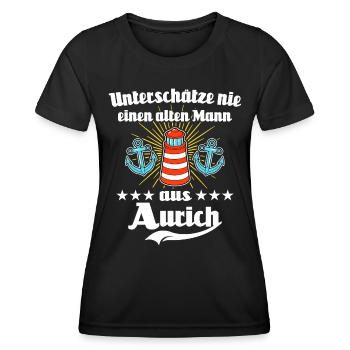 Aurich Mann Auricher Männer - Frauen Funktions-T-Shirt - Schwarz - Vorne - AI Model Female 172 light (172cm)