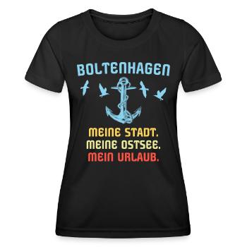 Boltenhagen Sprüche Boltenhagener Spruch - Frauen Funktions-T-Shirt - Schwarz - Vorne - AI Model Female 172 light (172cm)