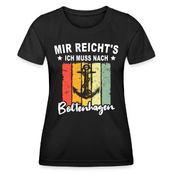 Boltenhagen Sprüche Boltenhagener Spruch - Frauen Funktions-T-Shirt - Schwarz - Vorne - AI Model Female 172 light (172cm)