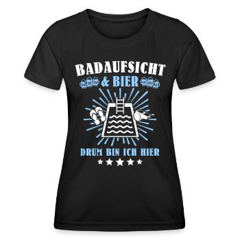 Bademeister Schwimmmeister - Frauen Funktions-T-Shirt - Schwarz - Vorne - AI Model Female 172 light (172cm)