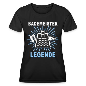 Bademeister Schwimmmeister - Frauen Funktions-T-Shirt - Schwarz - Vorne - AI Model Female 172 light (172cm)