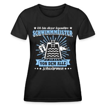 Bademeister Schwimmmeister - Frauen Funktions-T-Shirt - Schwarz - Vorne - AI Model Female 172 light (172cm)