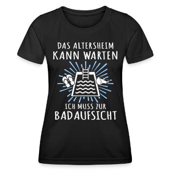 Bademeister Schwimmmeister - Frauen Funktions-T-Shirt - Schwarz - Vorne - AI Model Female 172 light (172cm)