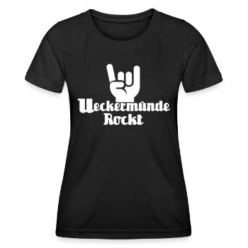 Ueckermünde Sprüche Ueckermünder Spruch - Frauen Funktions-T-Shirt - Schwarz - Vorne - AI Model Female 172 light (172cm)