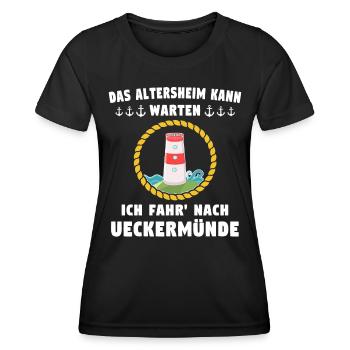 Ueckermünde Sprüche Ueckermünder Spruch - Frauen Funktions-T-Shirt - Schwarz - Vorne - AI Model Female 172 light (172cm)