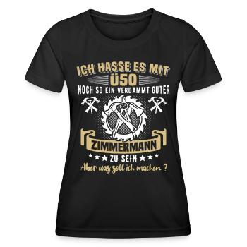Zimmermann Ü40 Geburtstag 40 Jahre Zimmerer - Frauen Funktions-T-Shirt - Schwarz - Vorne - AI Model Female 172 light (172cm)
