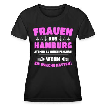 Hamburg Frau Hamburger Frauen - Frauen Funktions-T-Shirt - Schwarz - Vorne - AI Model Female 172 light (172cm)