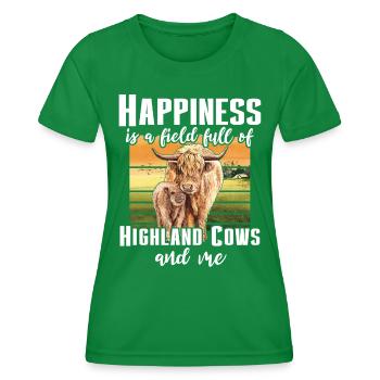 Highland Cattle Girl Cattle Cow - T-shirt sport Femme - vert - Devant - AI Model Female 172 dark (172cm)