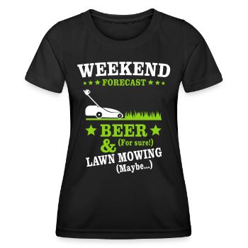 Bière tondre la pelouse - T-shirt sport Femme - noir - Devant - AI Model Female 172 light (172cm)
