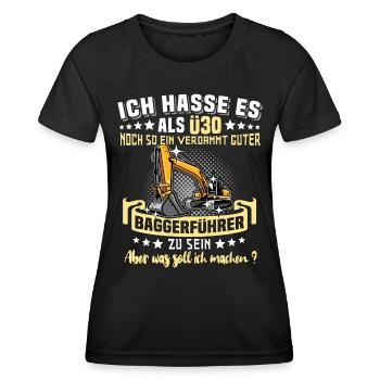 Baggerfahrer Ü30 Geburtstag 30 Jahre Baggerführer - Frauen Funktions-T-Shirt - Schwarz - Vorne - AI Model Female 172 light (172cm)