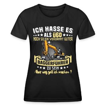 Baggerfahrer Ü60 Geburtstag 60 Jahre Baggerführer - Frauen Funktions-T-Shirt - Schwarz - Vorne - AI Model Female 172 light (172cm)