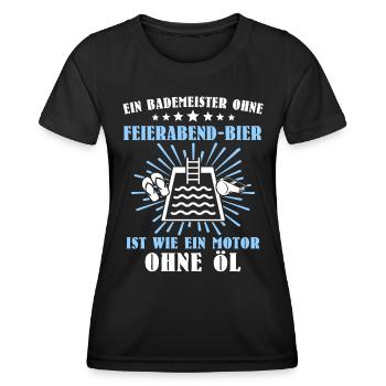 Schwimmmeister Sprüche Bademeister - Frauen Funktions-T-Shirt - Schwarz - Vorne - AI Model Female 172 light (172cm)